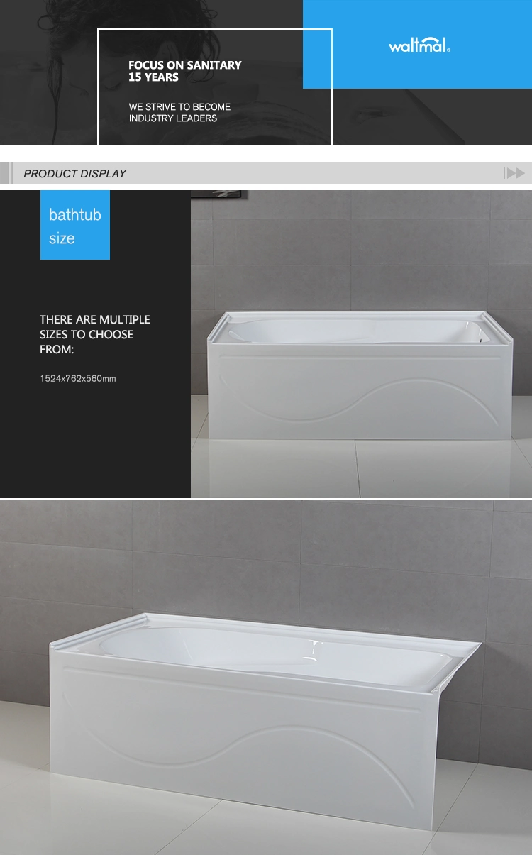Cupc for USA Canada 60&quot; Drop in Skirted Standard Alcove Acrylic Bathtub