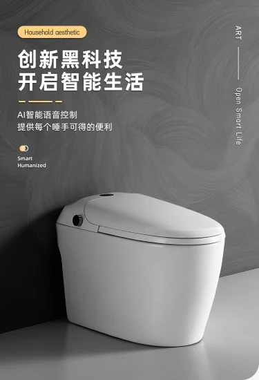 Smart Toilet with Heating Seat Ring Intelligent Water Closet Auto Flush Auto Flip Bathroom Toilet Wc Sanitaryware Sanitary Ceramic Black Toilet