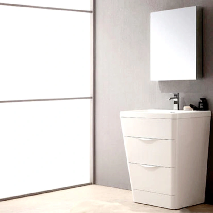 Modern Floor Mounted PVC Vanity with Medicine Cabinet Bathroom Vanity