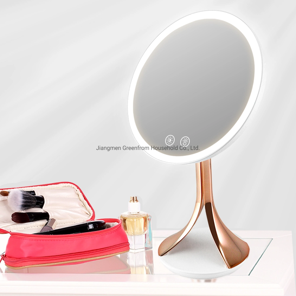 Round Style LED Table Vanity Makeup Mirror