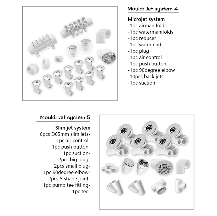 Proway New LED Whirlpool Bathtub Hydro Jet Whirlpool Component Hot Tub Accessory Jet Hydro System (jet system 4)