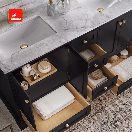 Painted Double Shaker Doors Floor Mounted Bathroom Vanities